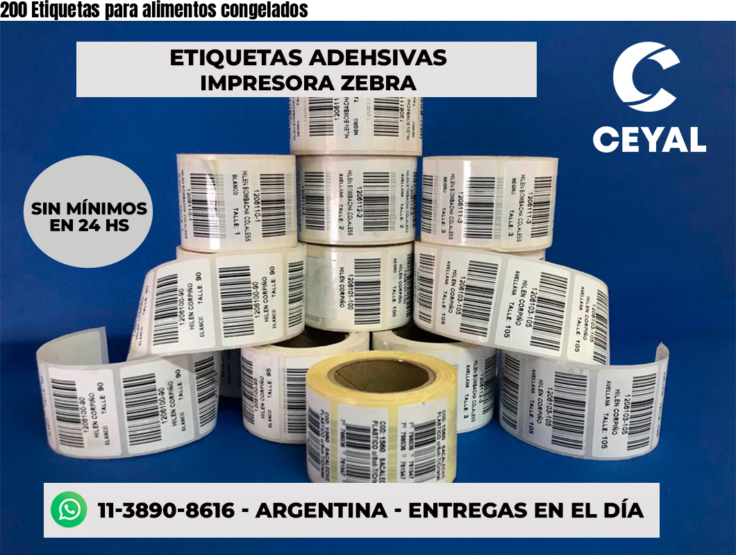 200 Etiquetas para alimentos congelados