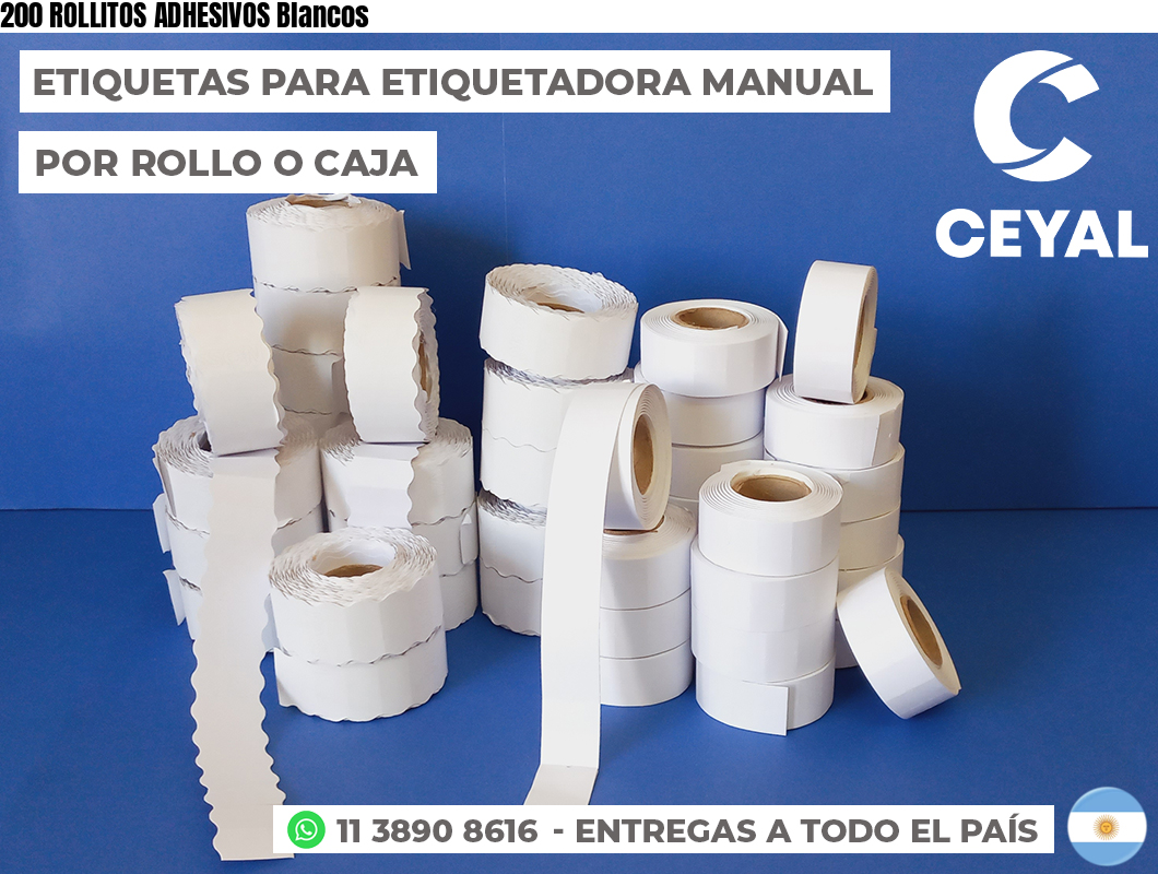 200 ROLLITOS ADHESIVOS Blancos