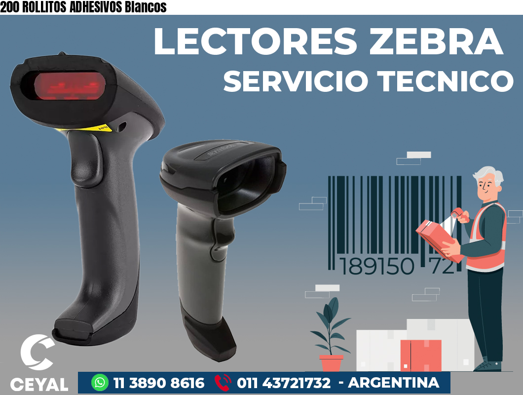 200 ROLLITOS ADHESIVOS Blancos