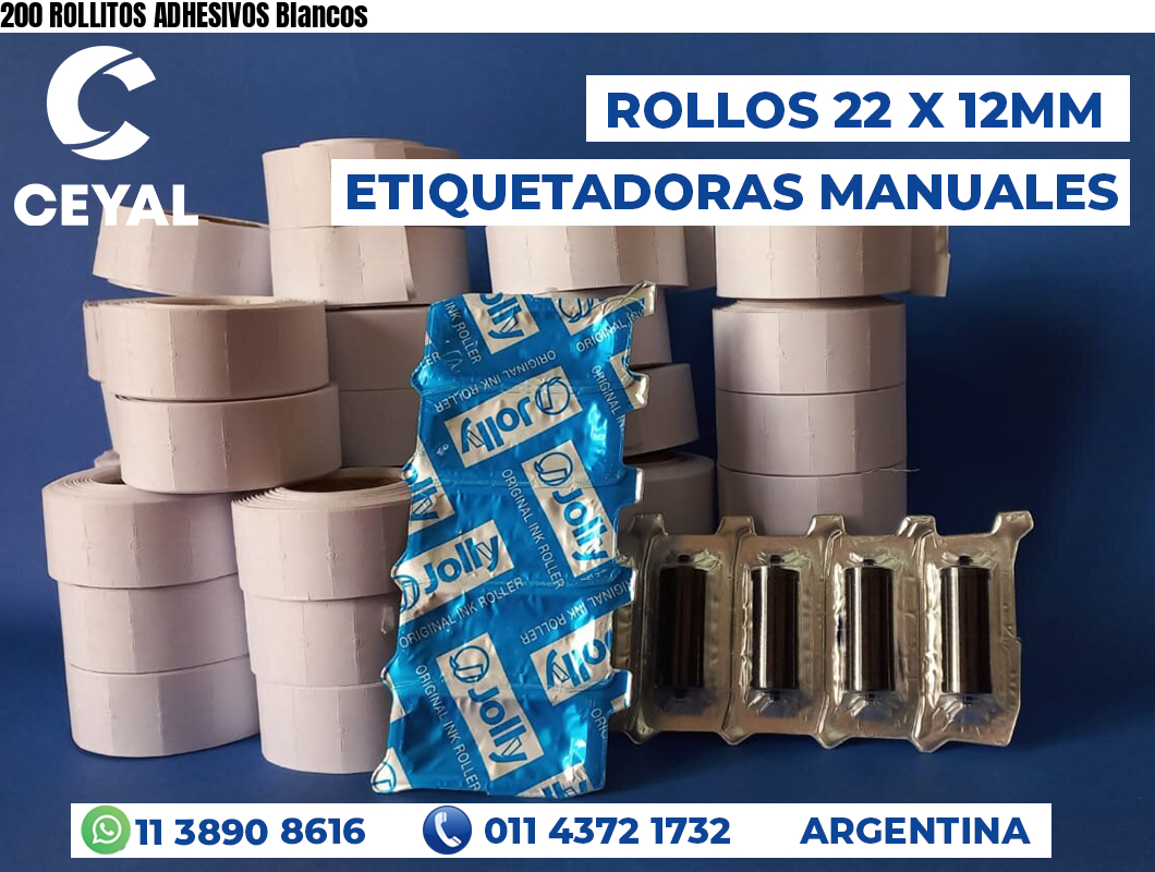 200 ROLLITOS ADHESIVOS Blancos