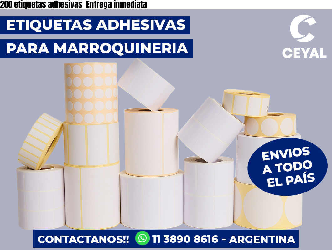 200 etiquetas adhesivas  Entrega inmediata