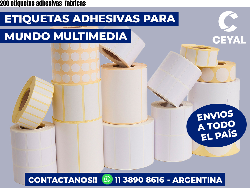 200 etiquetas adhesivas  fabricas
