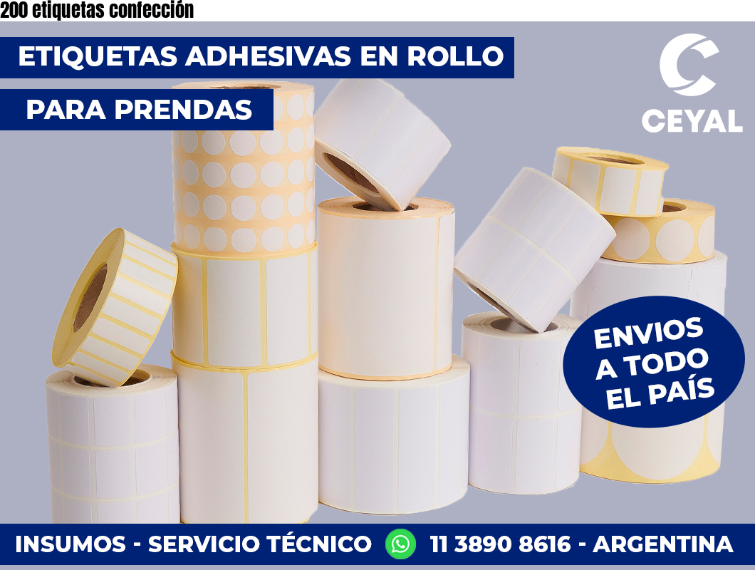 200 etiquetas confección