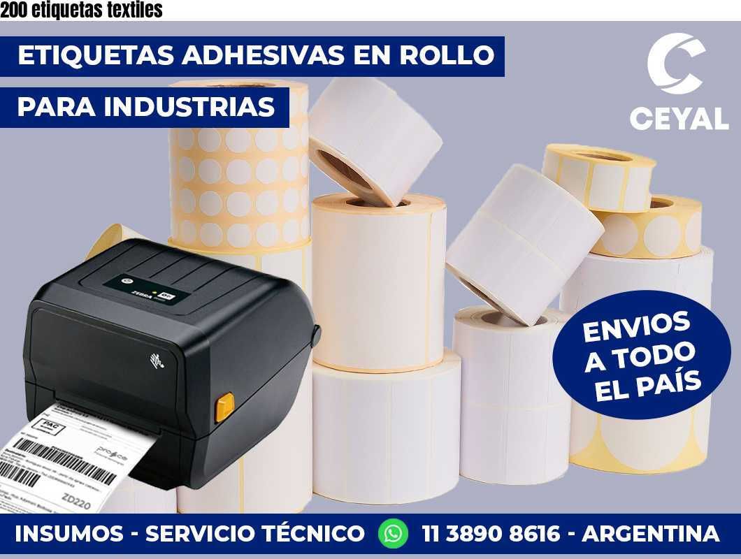 200 etiquetas textiles