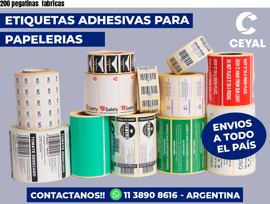 200 pegatinas  fabricas