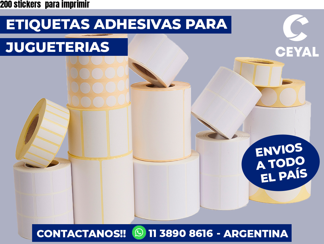 200 stickers  para imprimir