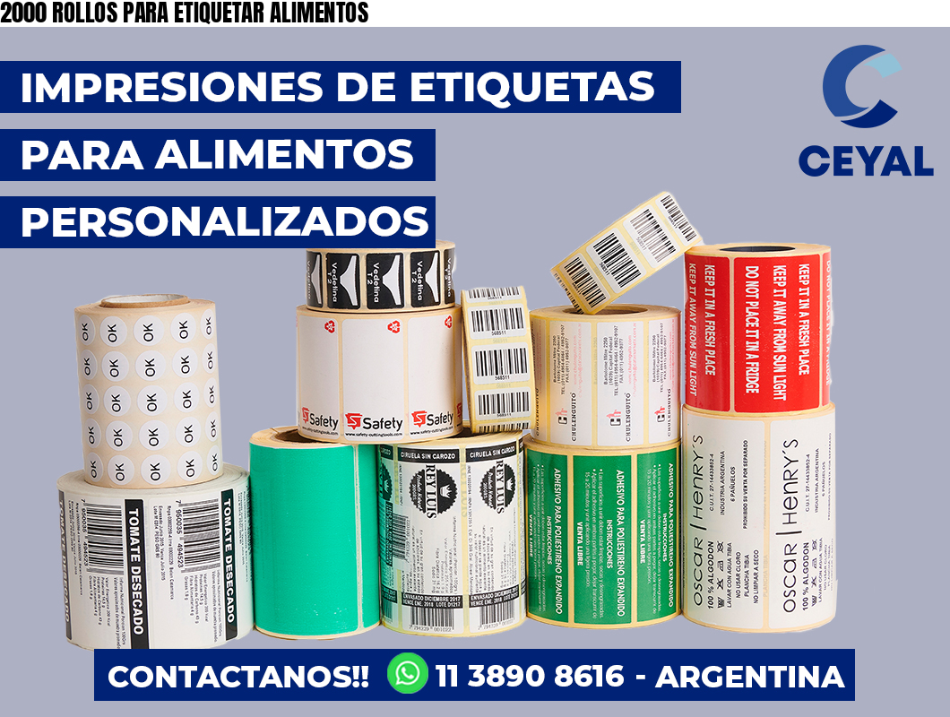 2000 ROLLOS PARA ETIQUETAR ALIMENTOS