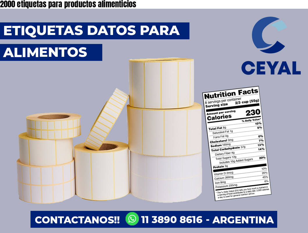 2000 etiquetas para productos alimenticios