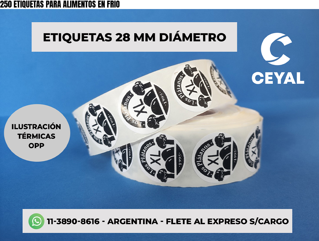 250 ETIQUETAS PARA ALIMENTOS EN FRIO