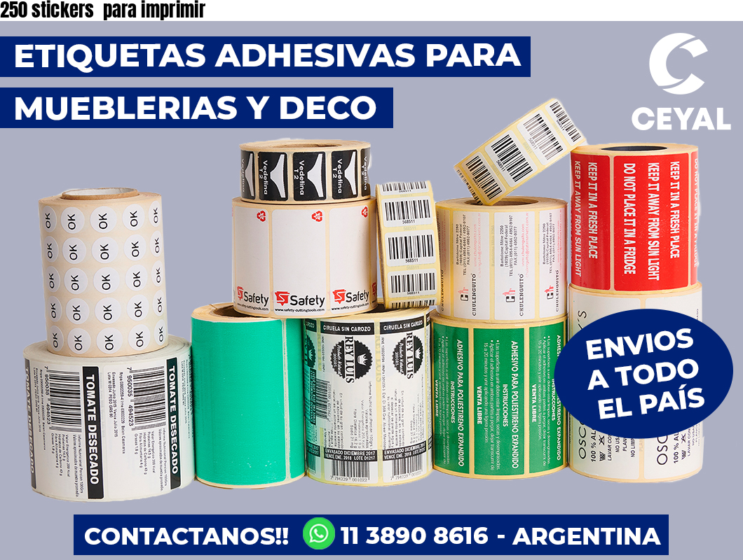 250 stickers  para imprimir