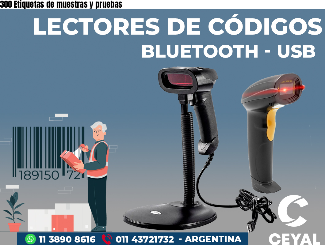 300 Etiquetas de muestras y pruebas