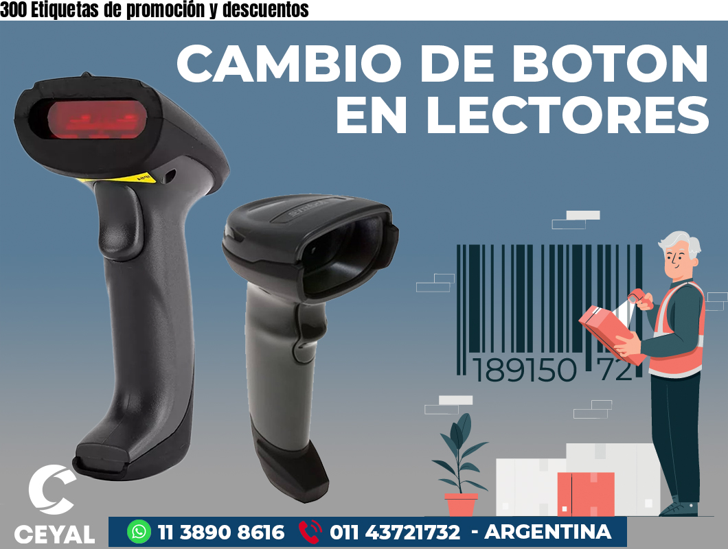 300 Etiquetas de promoción y descuentos