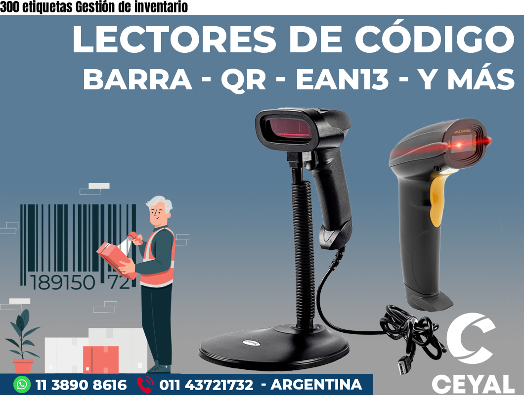 300 etiquetas Gestión de inventario