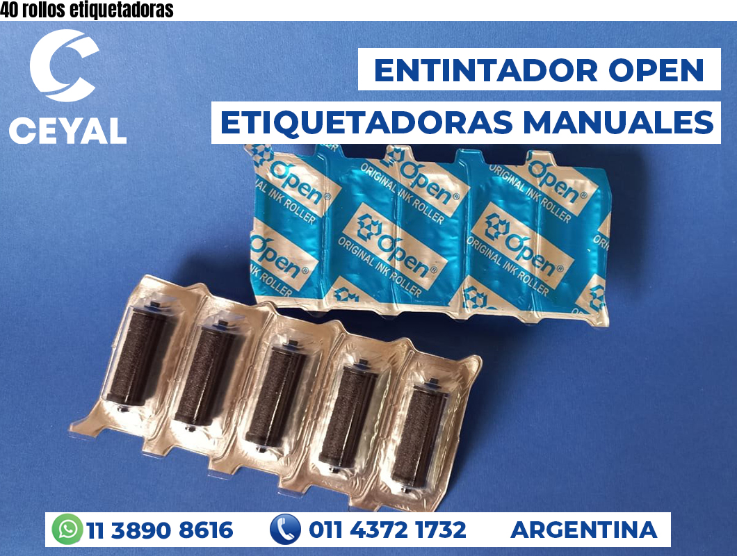 40 rollos etiquetadoras