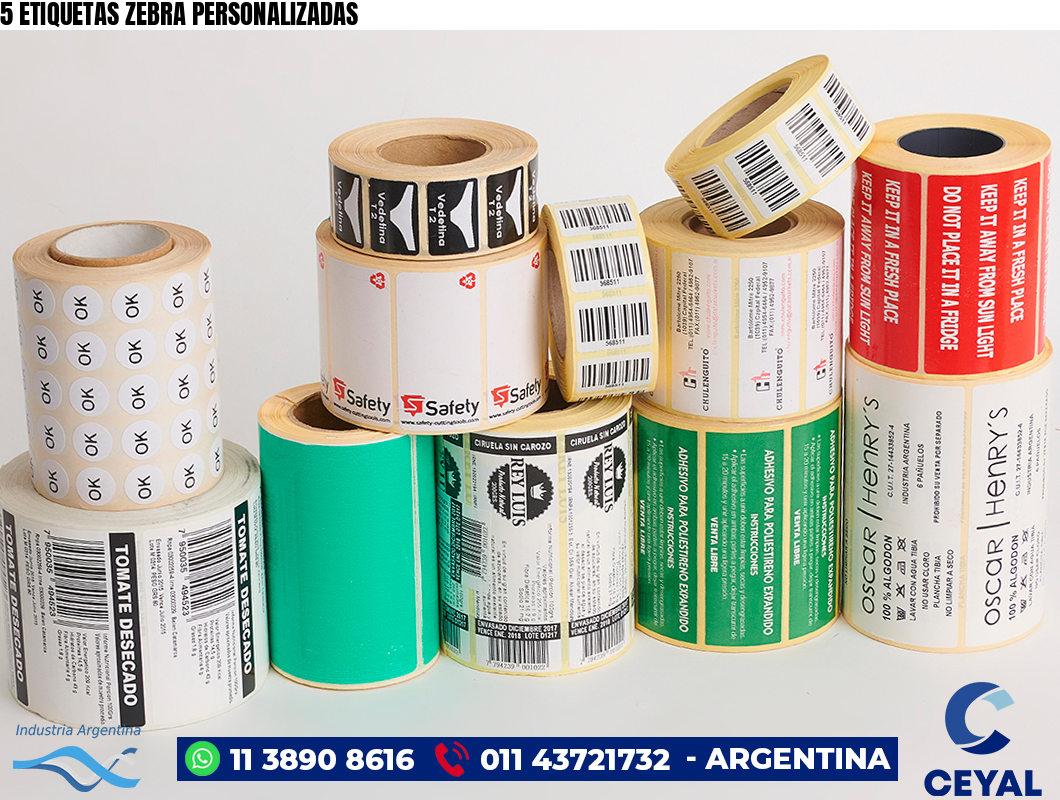 5 ETIQUETAS ZEBRA PERSONALIZADAS