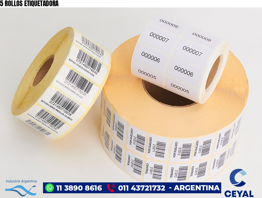 5 ROLLOS ETIQUETADORA