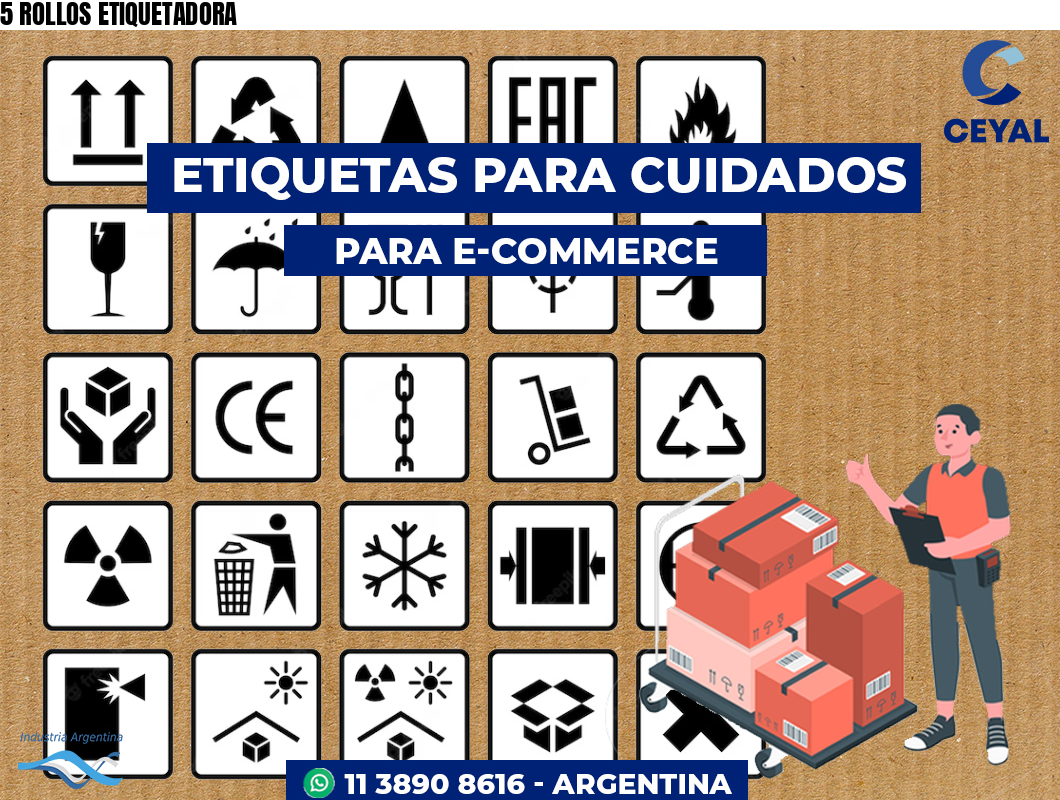 5 ROLLOS ETIQUETADORA