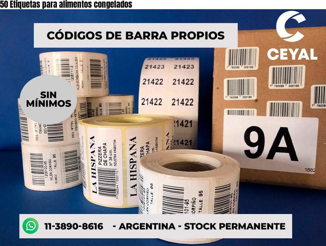50 Etiquetas para alimentos congelados