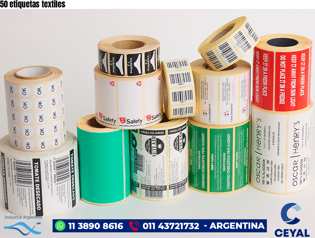 50 etiquetas textiles