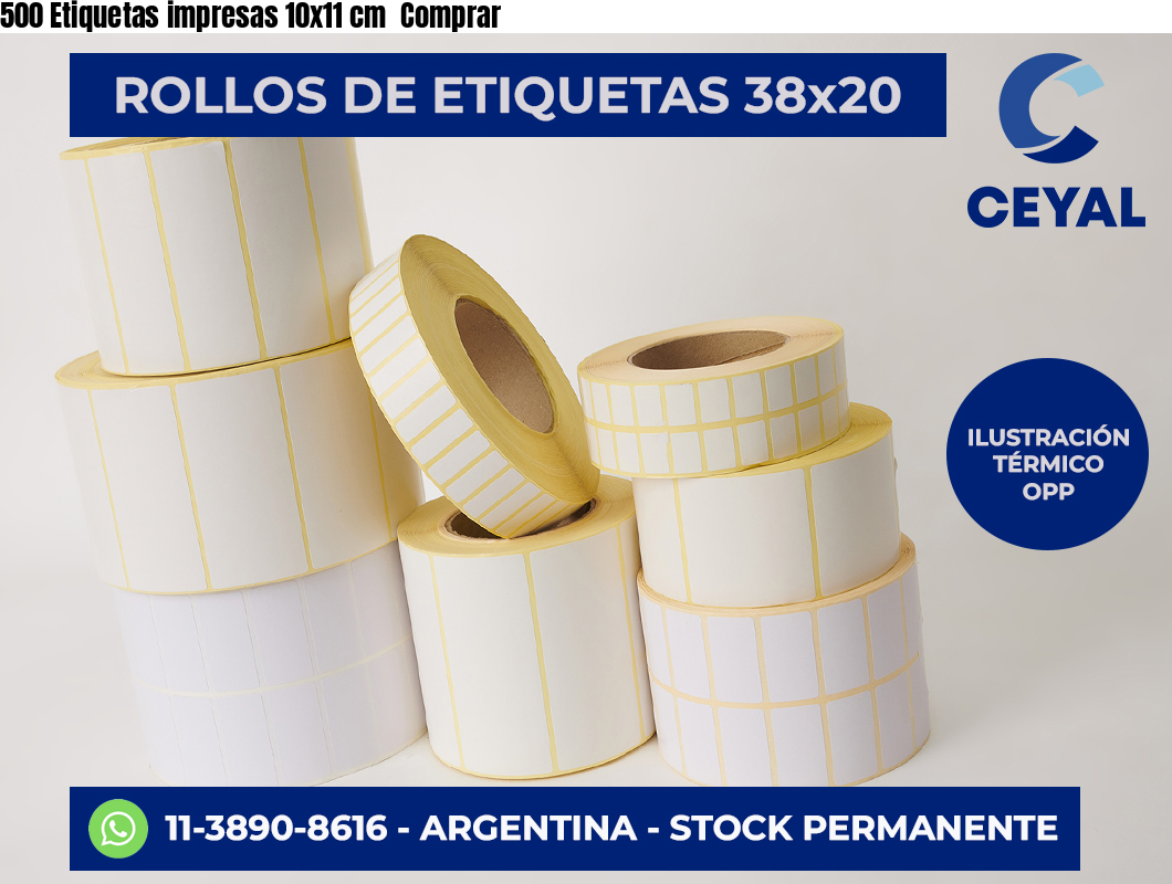 500 Etiquetas impresas 10×11 cm  Comprar