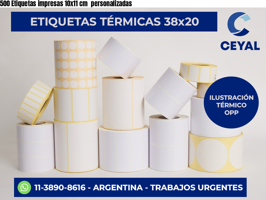 500 Etiquetas impresas 10×11 cm  personalizadas