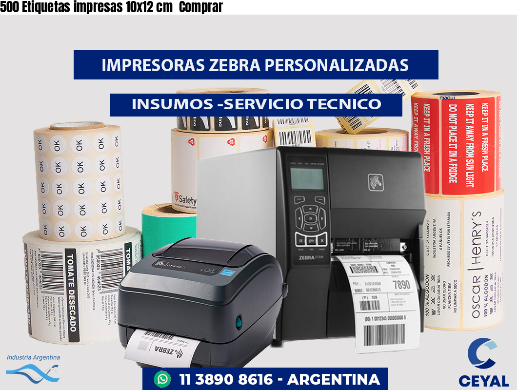 500 Etiquetas impresas 10x12 cm  Comprar