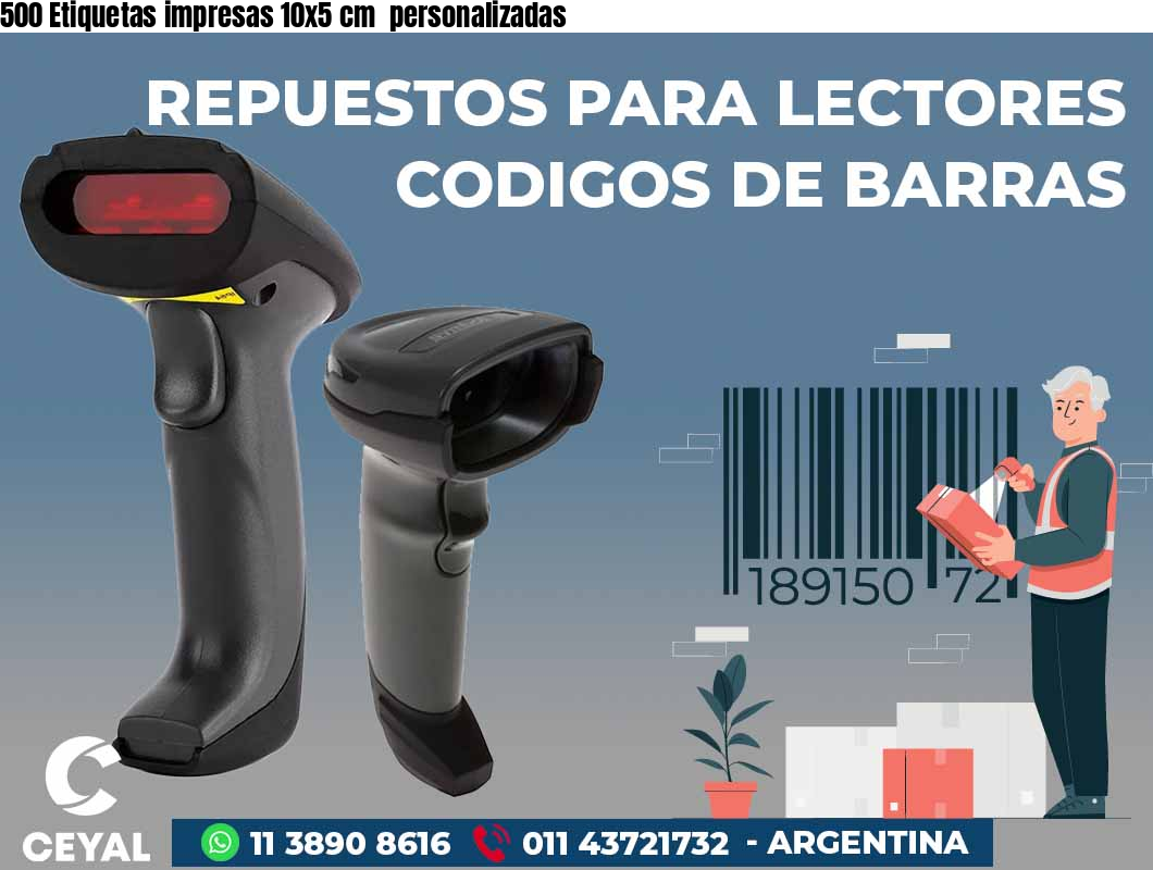 500 Etiquetas impresas 10x5 cm  personalizadas