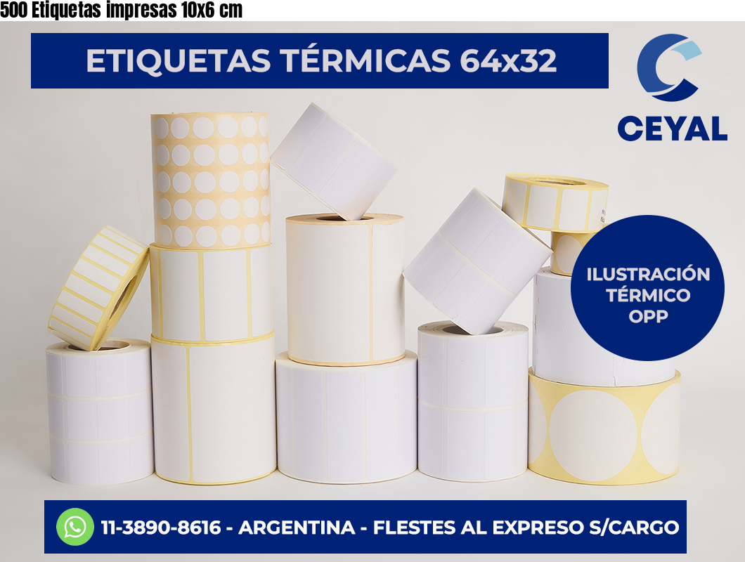 500 Etiquetas impresas 10×6 cm