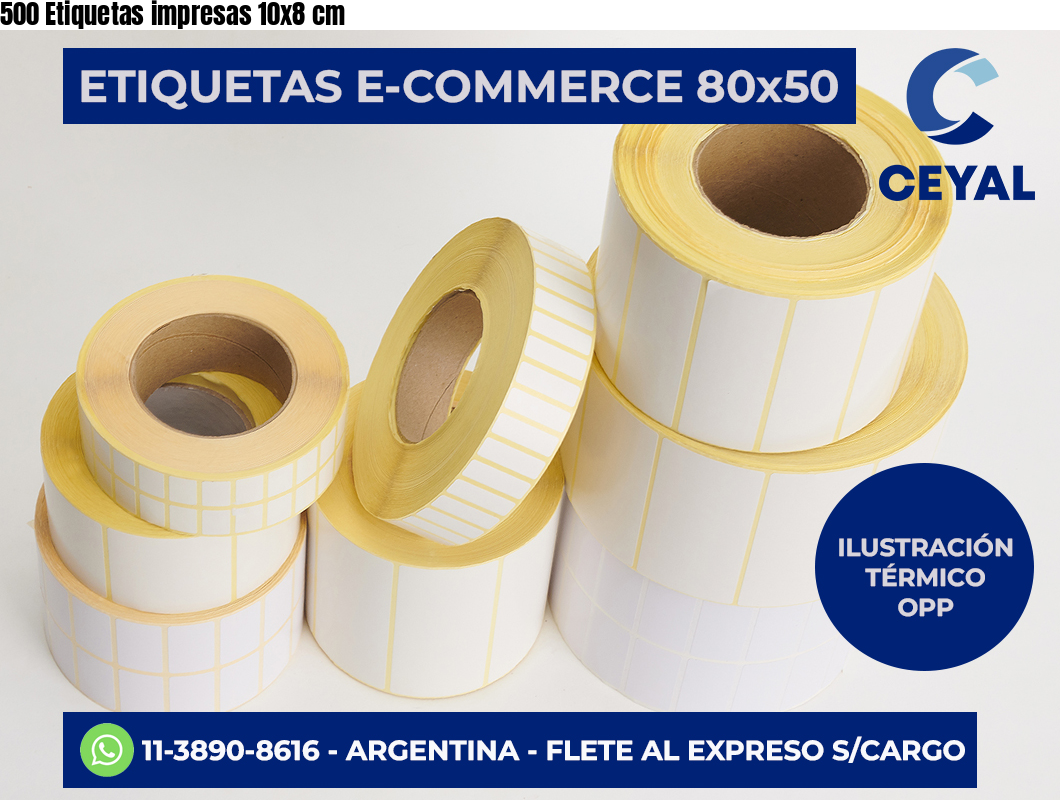 500 Etiquetas impresas 10×8 cm