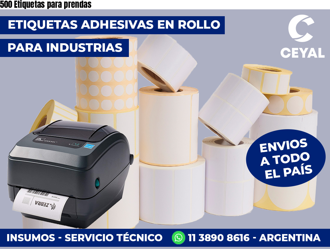 500 Etiquetas para prendas