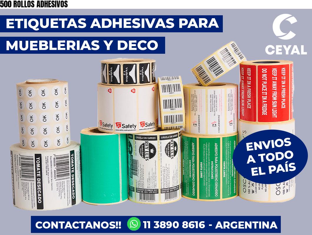 500 ROLLOS ADHESIVOS