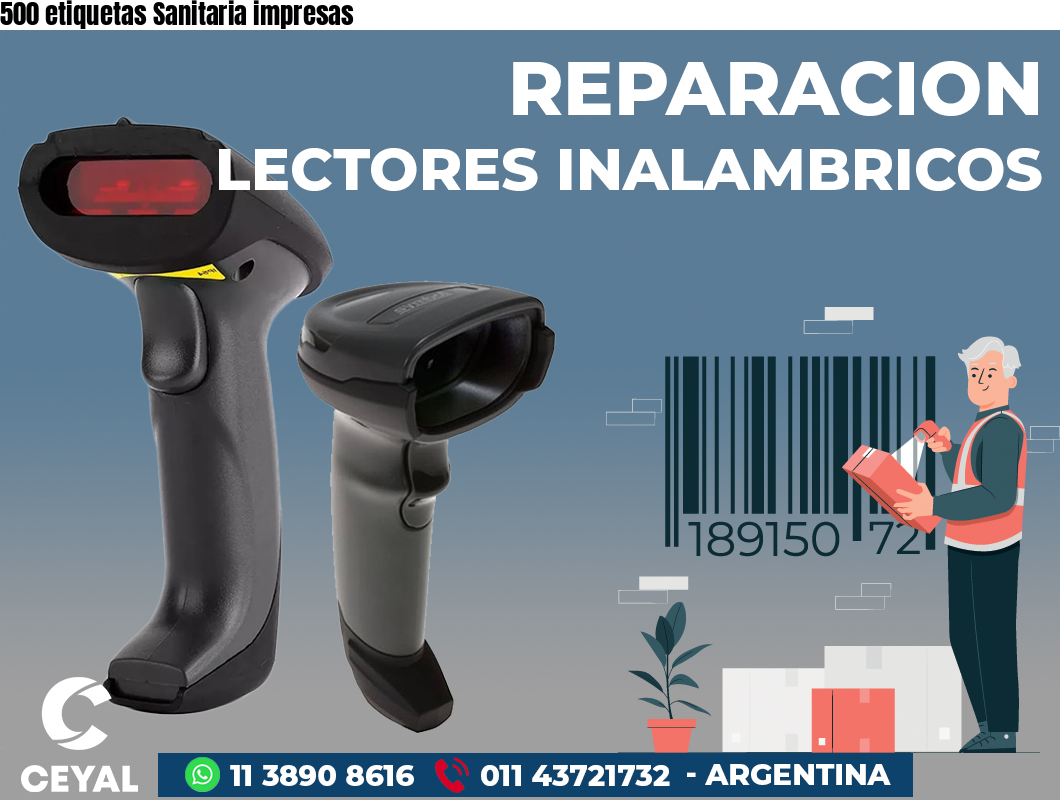 500 etiquetas Sanitaria impresas
