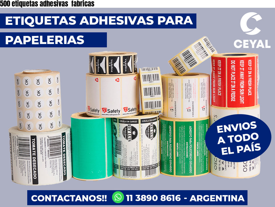 500 etiquetas adhesivas  fabricas