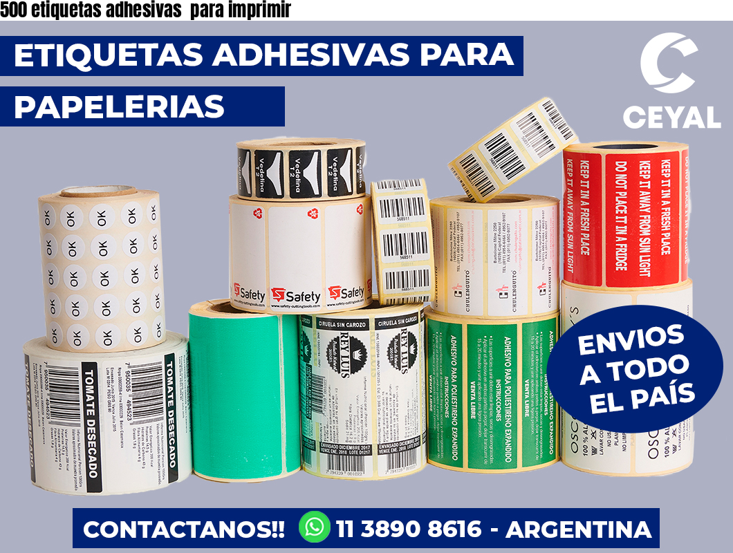 500 etiquetas adhesivas  para imprimir