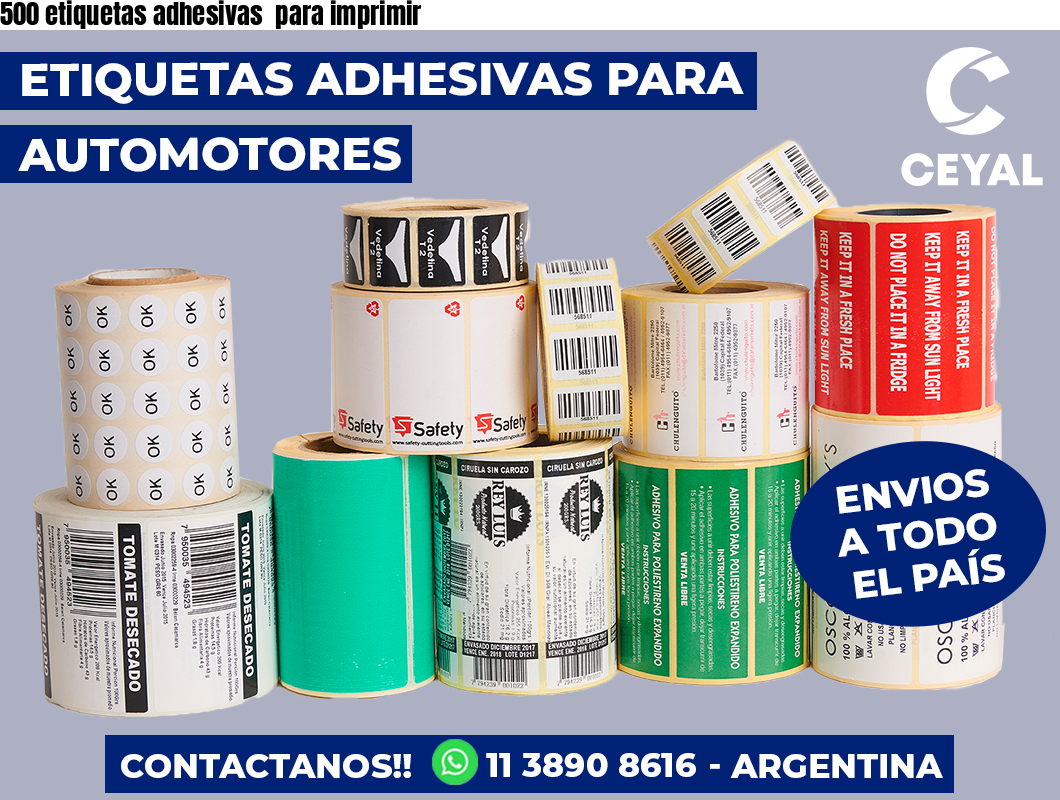 500 etiquetas adhesivas  para imprimir