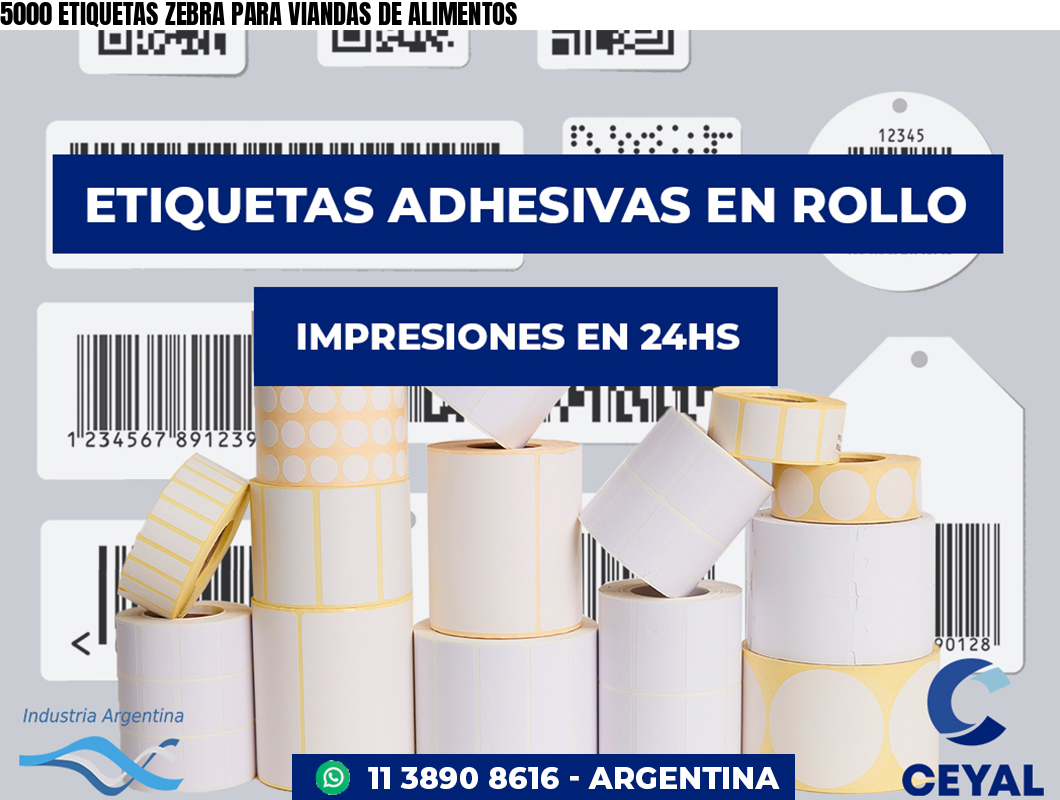 5000 ETIQUETAS ZEBRA PARA VIANDAS DE ALIMENTOS