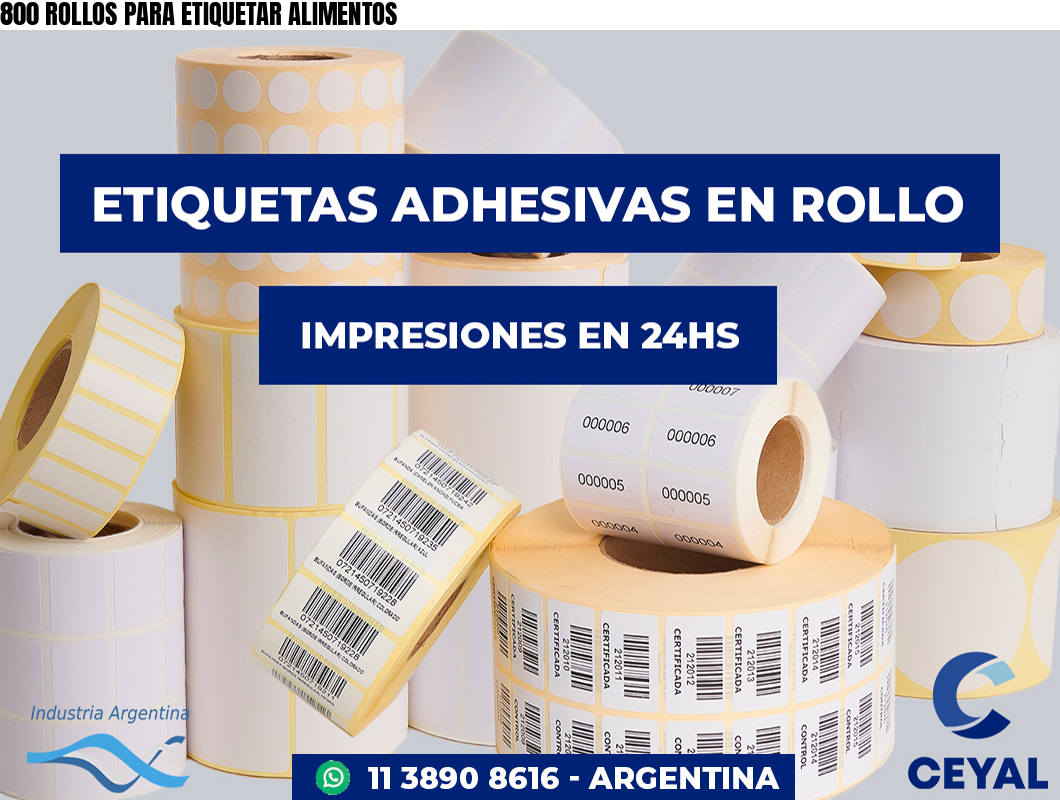 800 ROLLOS PARA ETIQUETAR ALIMENTOS