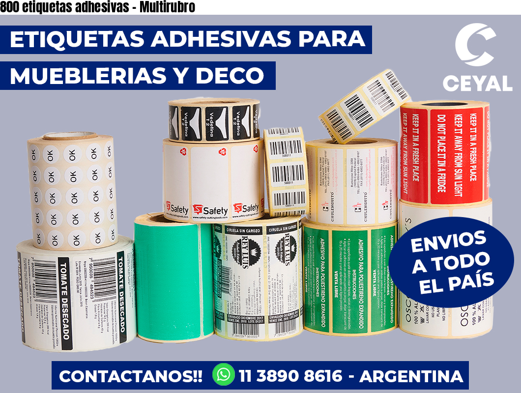 800 etiquetas adhesivas - Multirubro