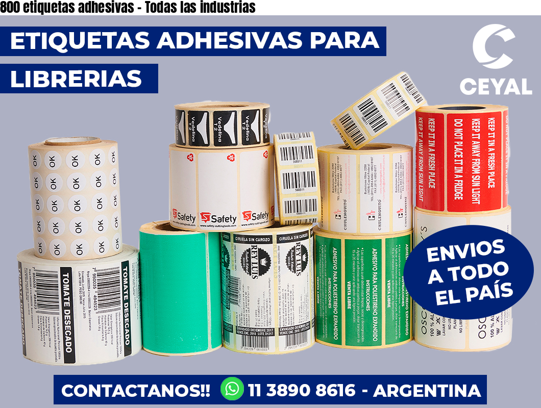 800 etiquetas adhesivas - Todas las industrias