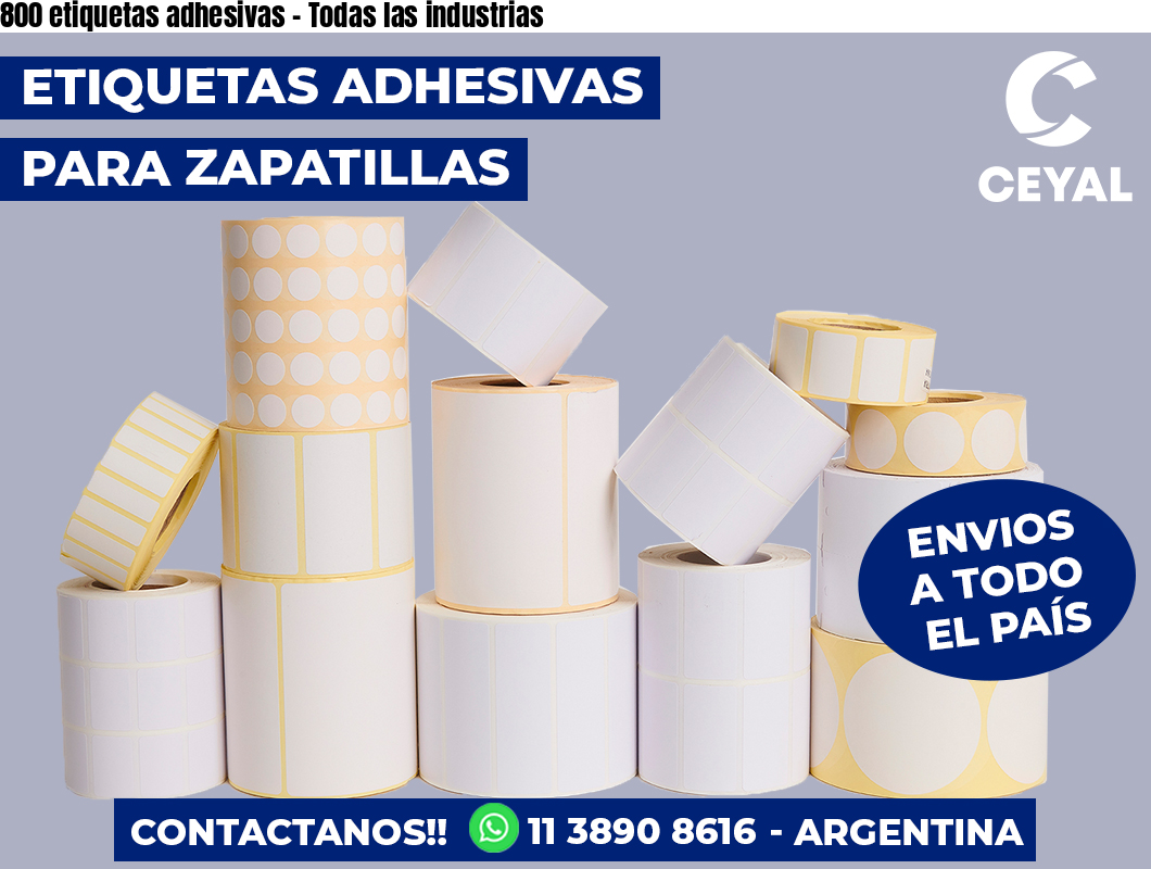 800 etiquetas adhesivas – Todas las industrias