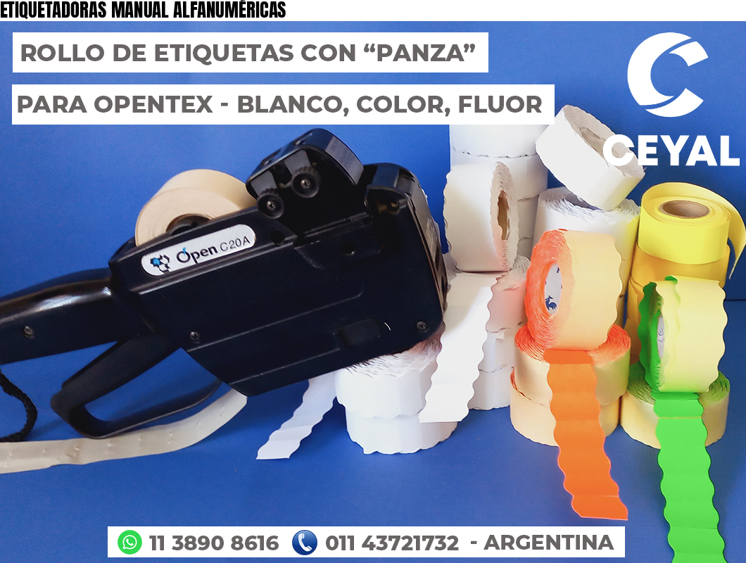 ETIQUETADORAS MANUAL ALFANUMÉRICAS