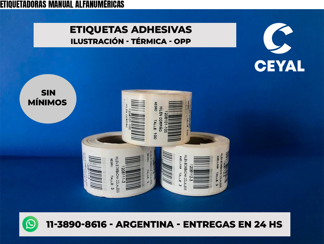 ETIQUETADORAS MANUAL ALFANUMÉRICAS
