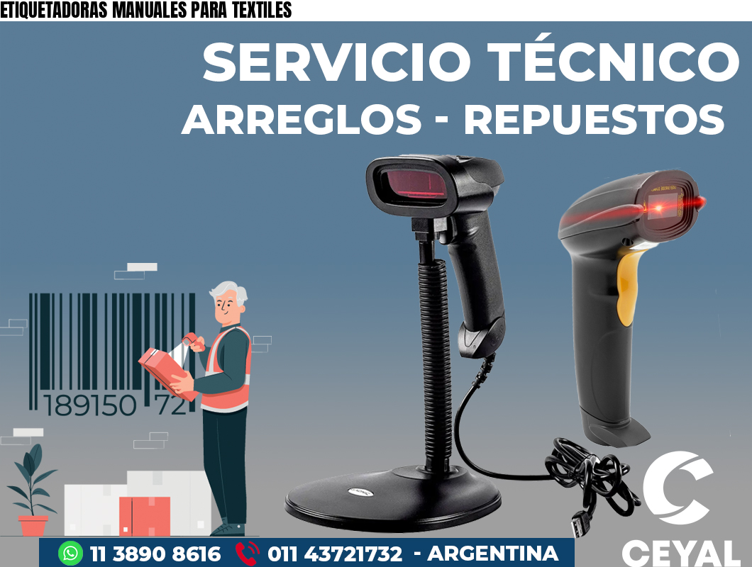 ETIQUETADORAS MANUALES PARA TEXTILES