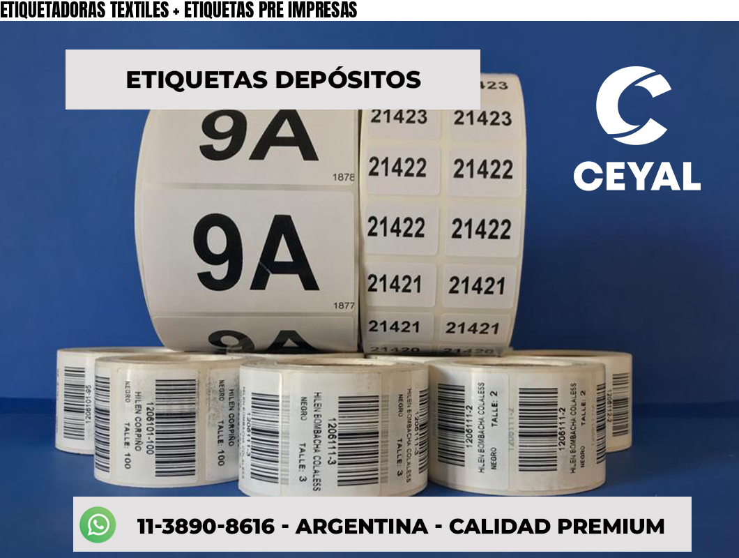 ETIQUETADORAS TEXTILES + ETIQUETAS PRE IMPRESAS