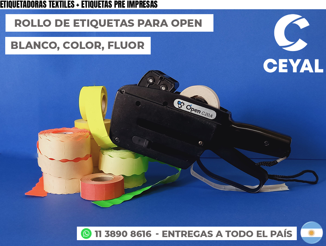 ETIQUETADORAS TEXTILES + ETIQUETAS PRE IMPRESAS