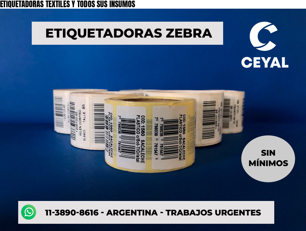 ETIQUETADORAS TEXTILES Y TODOS SUS INSUMOS