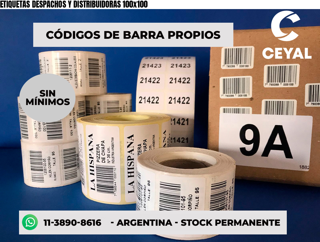 ETIQUETAS DESPACHOS Y DISTRIBUIDORAS 100x100