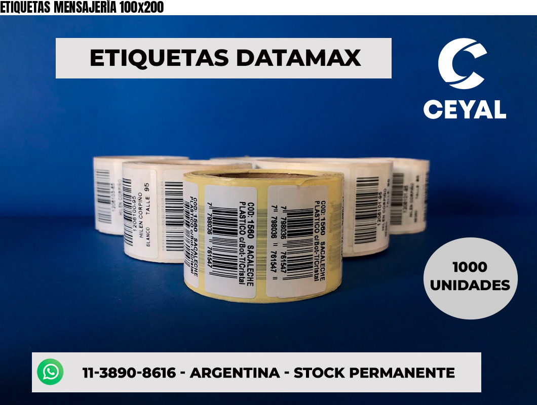 ETIQUETAS MENSAJERÍA 100x200