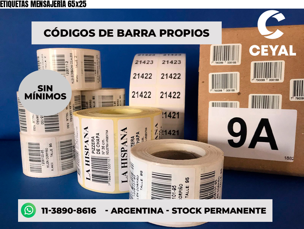 ETIQUETAS MENSAJERÍA 65x25