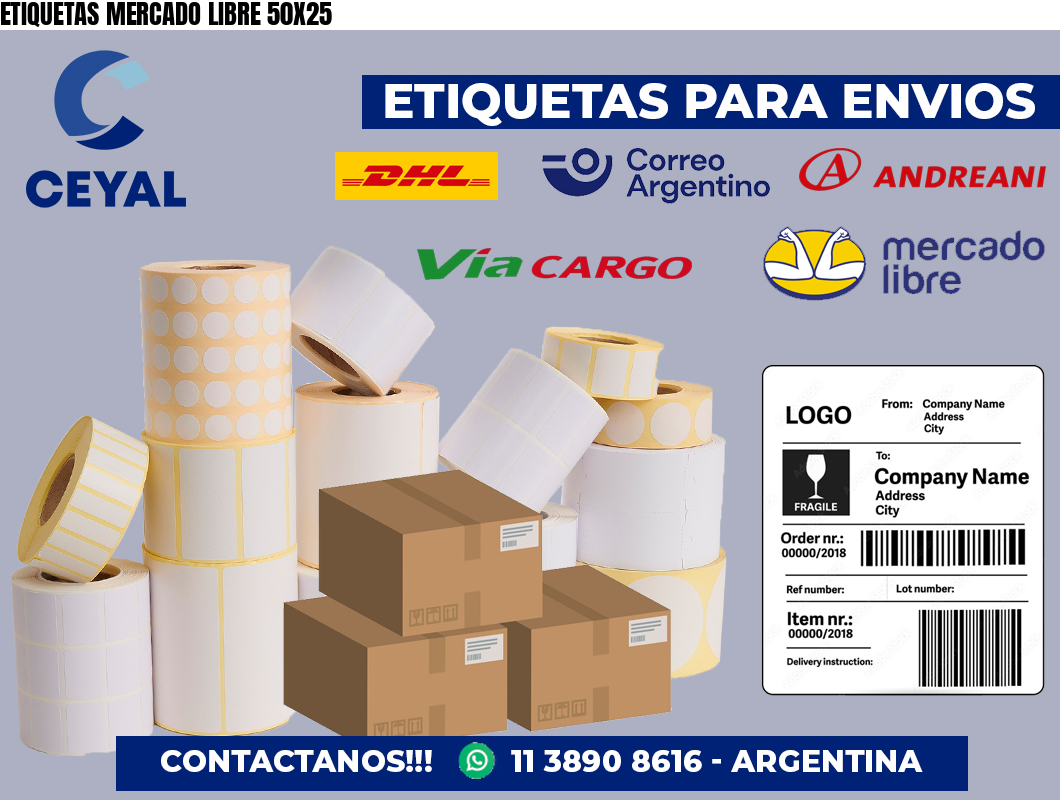 ETIQUETAS MERCADO LIBRE 50X25